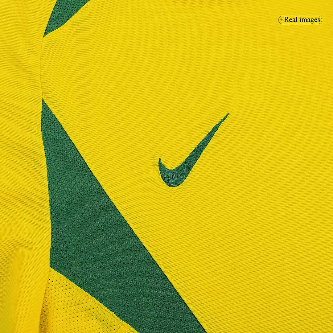 Retro RONALDINHO #11 Brazil Mens Home Soccer Jersey 2002/03 Yellow