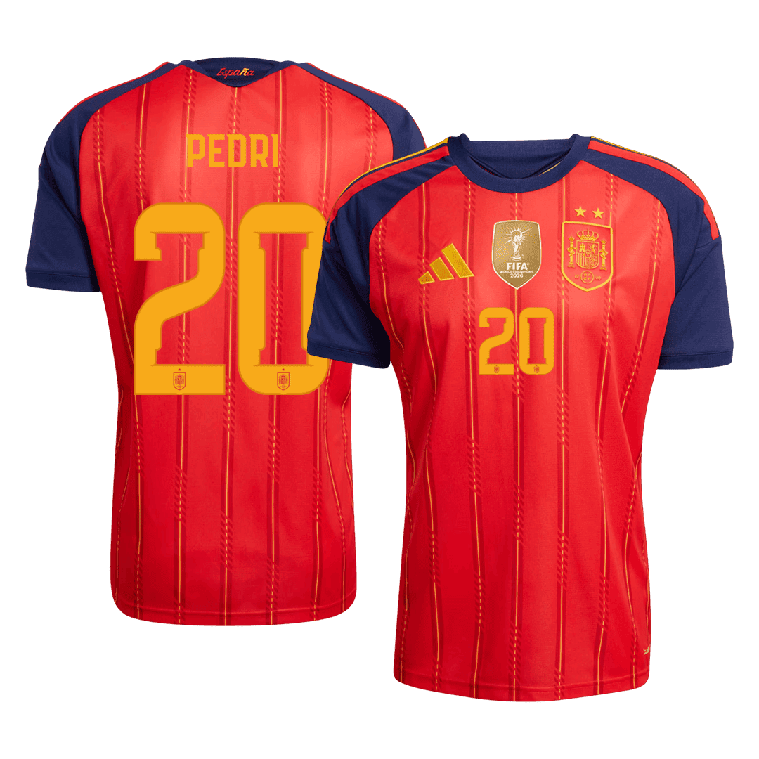 [Champion Edition] Spain Home Soccer Jersey World Cup 2026 – PEDRI #20
