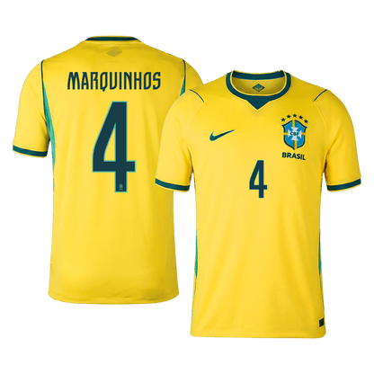 MARQUINHOS #4 Brazil Mens Home Soccer Jersey World Cup 2026 Yellow [PREMIUM]