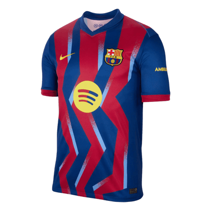 PEDRI #8 Barcelona Mens Fourth Away Soccer Jersey 2025/26 Red&Blue