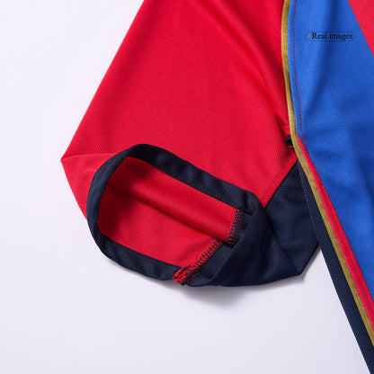 Retro RIVALDO #10 Barcelona Mens Home Soccer Jersey 2001/02 Red&Blue