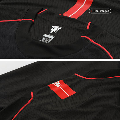Retro ROONEY #10 Manchester United Mens Away Soccer Jersey 2007/08 Black