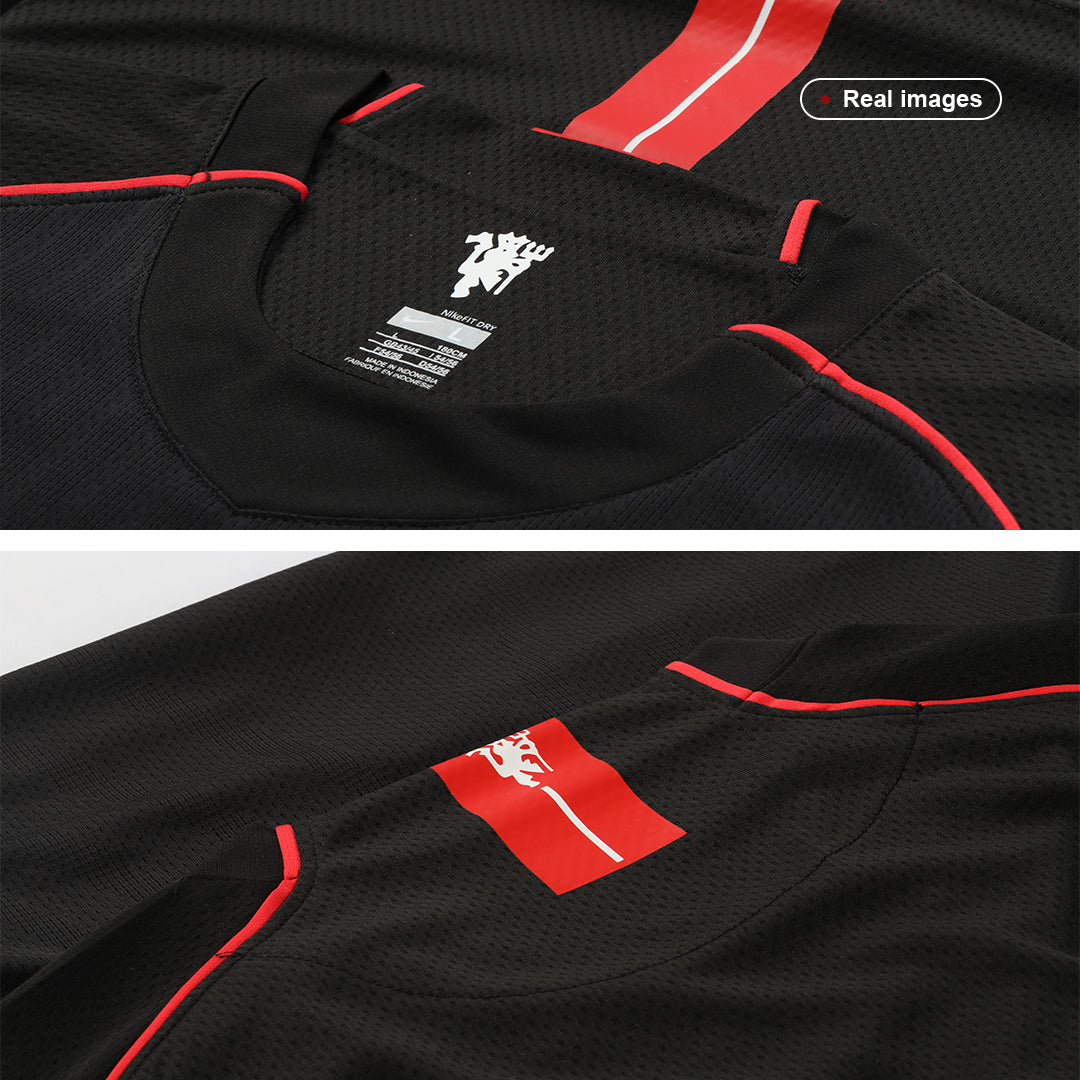 Retro SCHOLES #18 Manchester United Mens Away Soccer Jersey 2007/08 Black