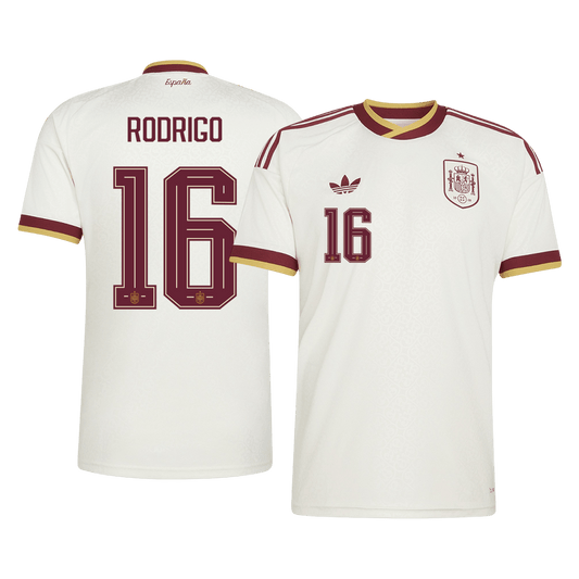 RODRIGO #16 Spain Mens Away Soccer Jersey World Cup 2026 White