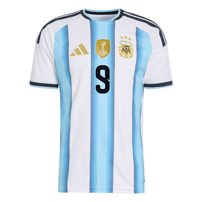 J. ALVAREZ #9 Argentina Mens Home Soccer Jersey World Cup 2026 Blue&White - Player Version