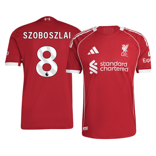 SZOBOSZLAI #8 Liverpool Mens Home Soccer Jersey 2025/26 Red - Player Version