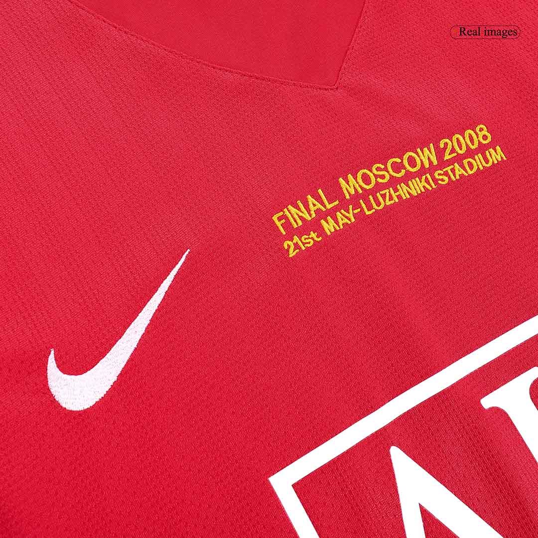 Retro RONALDO #7 Manchester United Mens Home Long Sleeve Soccer Jersey UCL Final UCL 2007/08 Red