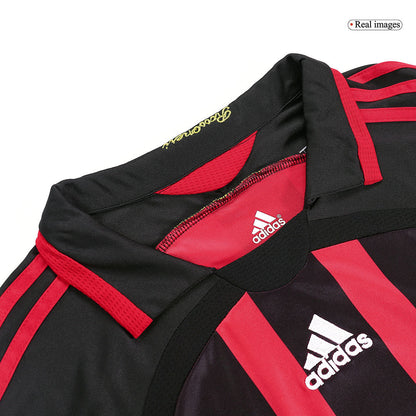 Retro RONALDO #99 AC Milan Mens Home Long Sleeve Soccer Jersey 2006/07 Red&Black