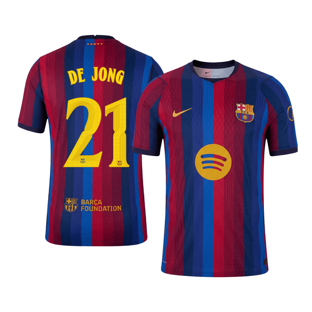 Barcelona Home Soccer Jersey 2026/27 – DE JONG #21 – UCL (Player Version)
