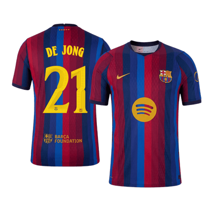 Barcelona Home Soccer Jersey 2026/27 – DE JONG #21 – UCL (Player Version)