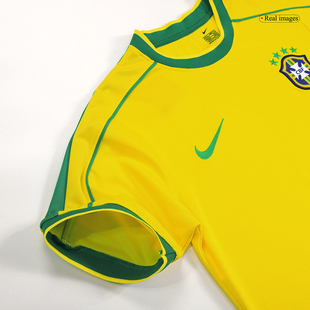 Retro CAFU #2 Brazil Mens Home Soccer Jersey World Cup 1998 Yellow