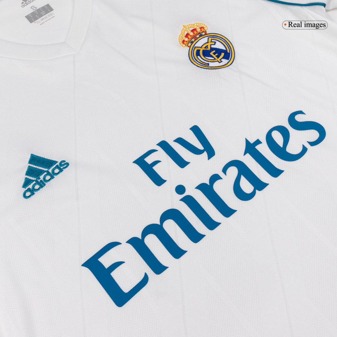 Retro MODRIĆ #10 Real Madrid Mens Home Long Sleeve Soccer Jersey 2017/18 White