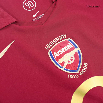 Retro BERGKAMP #10 Arsenal Mens Home Soccer Jersey 2005/06 Red