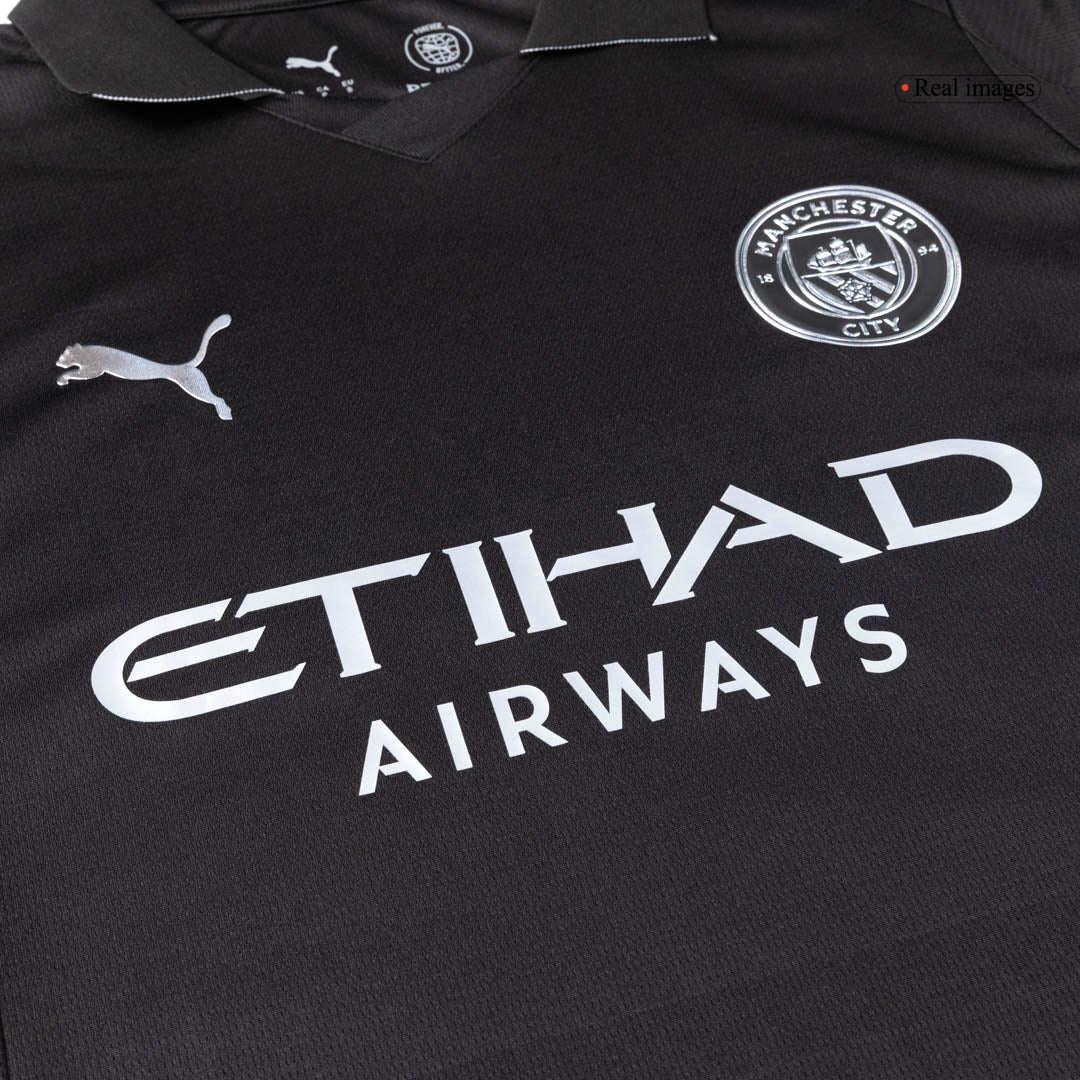 RODRIGO #16 Manchester City Mens Away Soccer Jersey 2025/26 Black