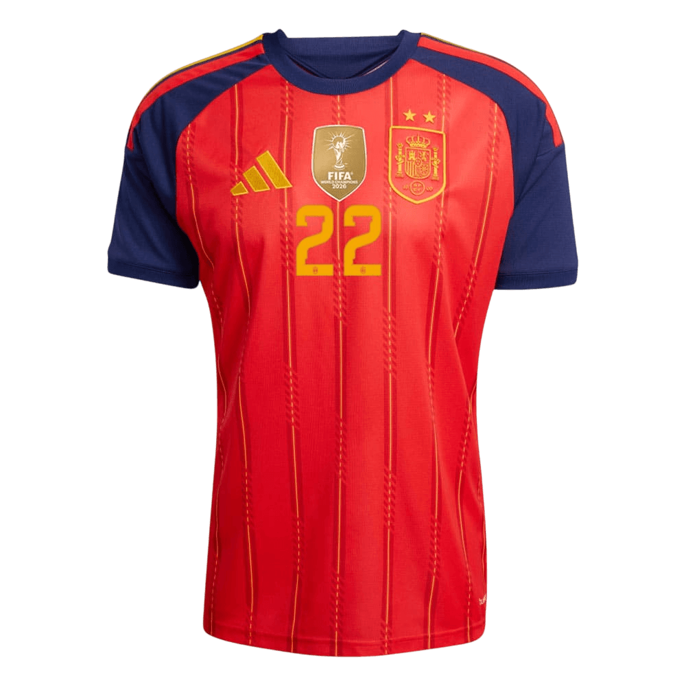 [Champion Edition] Spain Home Soccer Jersey World Cup 2026 – CUBARSÍ #22 (Player Version)