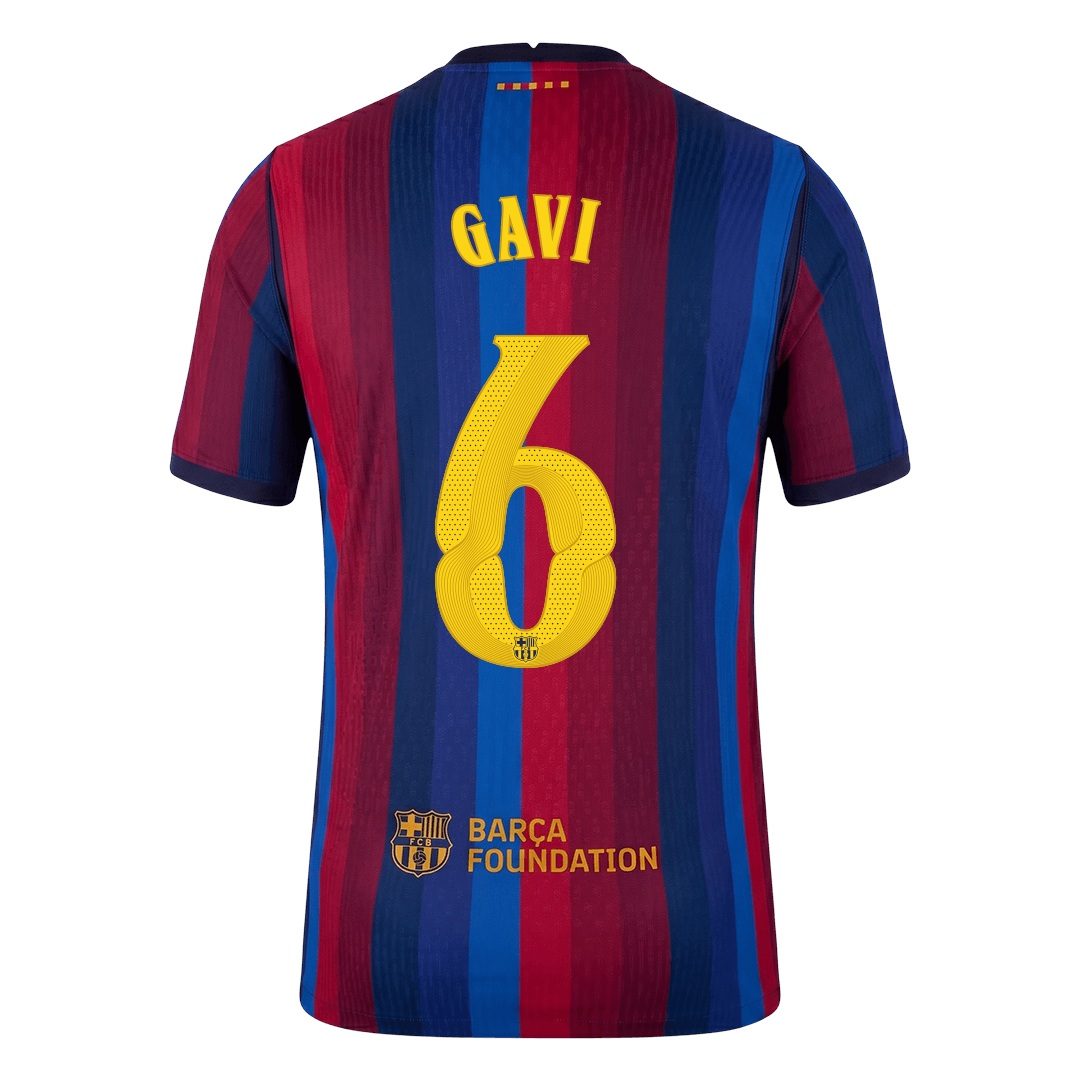 Barcelona Home Soccer Jersey 2026/27 – GAVI #6 – UCL (Player Version)