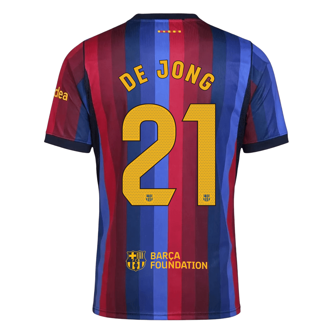 Barcelona Home Soccer Jersey 2026/27 – DE JONG #21