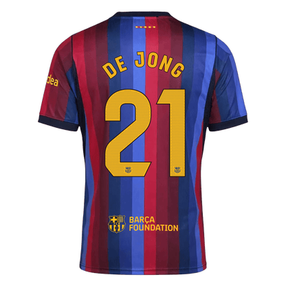 Barcelona Home Soccer Jersey 2026/27 – DE JONG #21