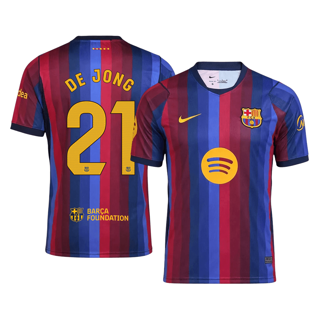 Barcelona Home Soccer Jersey 2026/27 – DE JONG #21