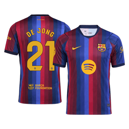 Barcelona Home Soccer Jersey 2026/27 – DE JONG #21