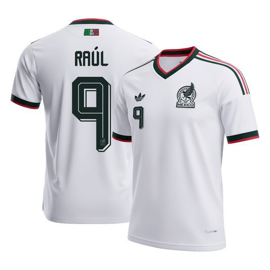 RAÚL #9 Mexico Mens Away Soccer Jersey World Cup 2026 White