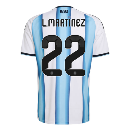 L. MARTINEZ #22 Argentina Mens Home Soccer Jersey World Cup 2026 Blue&White [PREMIUM]