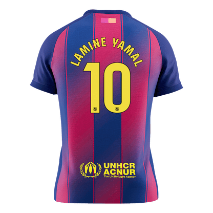 LAMINE YAMAL #10 Barcelona Mens Home Soccer Jersey 2025/26 Red&Blue [PREMIUM]