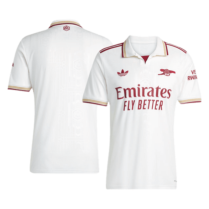 Arsenal Mens Third Away Soccer Full Set 2025/26 White