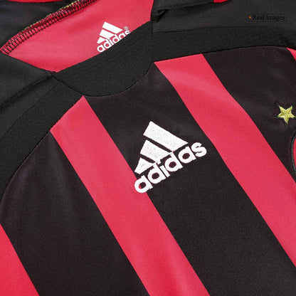 Retro KAKA' #22 AC Milan Mens Home Long Sleeve Soccer Jersey 2006/07 Red&Black
