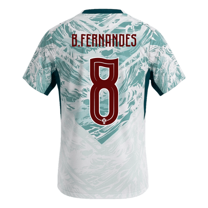 B.FERNANDES #8 Portugal Mens Away Soccer Jersey World Cup 2026 White&Green