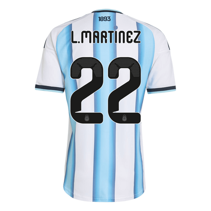 L. MARTINEZ #22 Argentina Mens Home Soccer Jersey World Cup 2026 Blue&White - Player Version