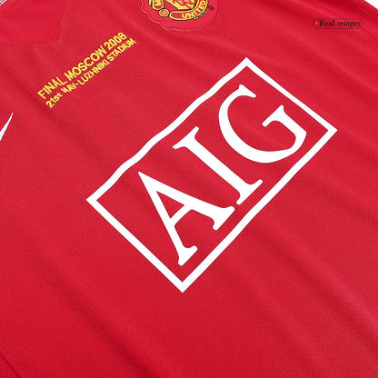 Retro SCHOLES #18 Manchester United Mens Home Soccer Jersey UCL Final UCL 2007/08 Red