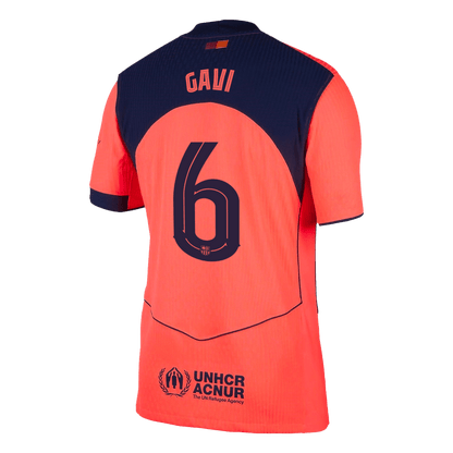 GAVI #6 Barcelona Mens Third Away Soccer Jersey UCL 2025/26 Orange - Player Version