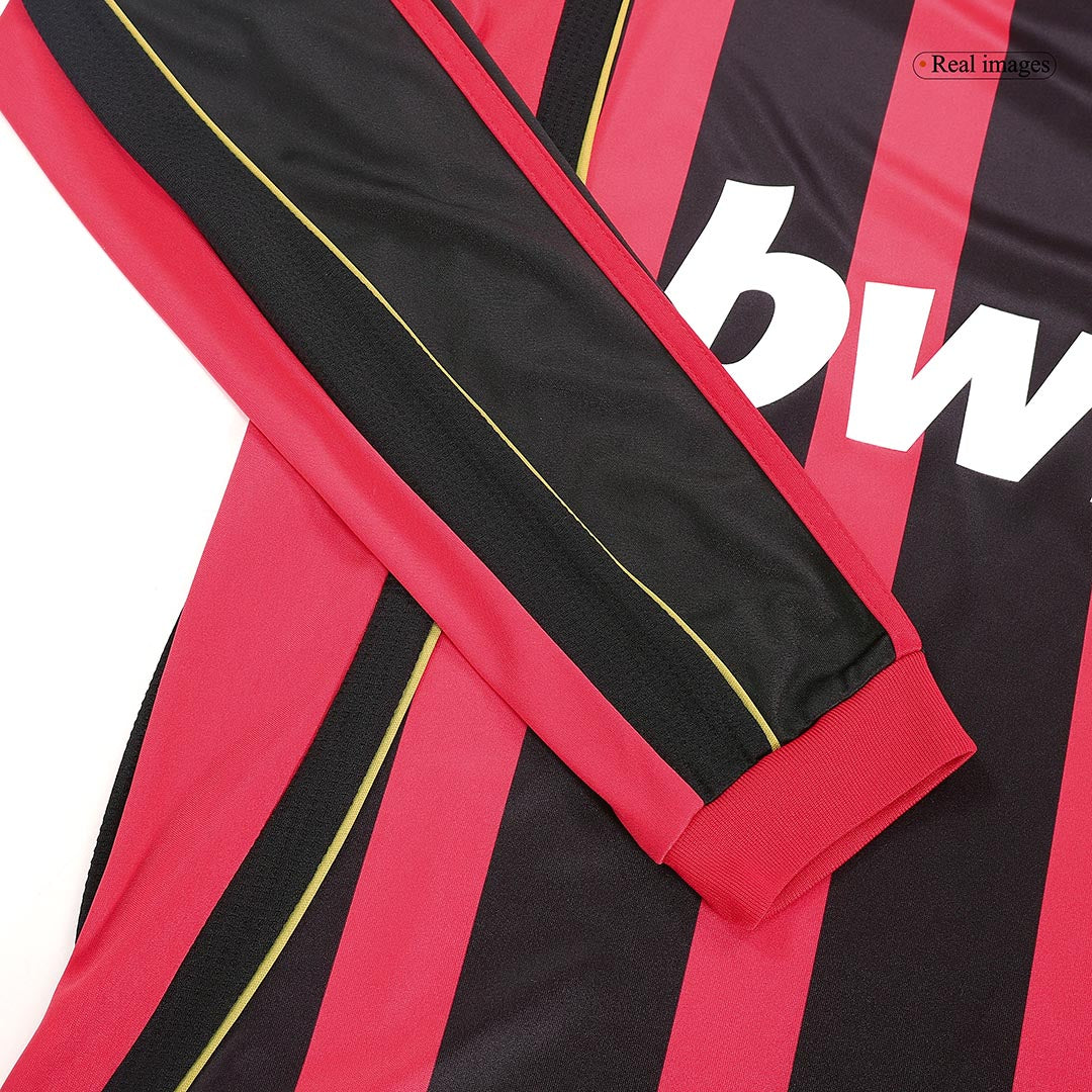 Retro RONALDO #99 AC Milan Mens Home Long Sleeve Soccer Jersey 2006/07 Red&Black
