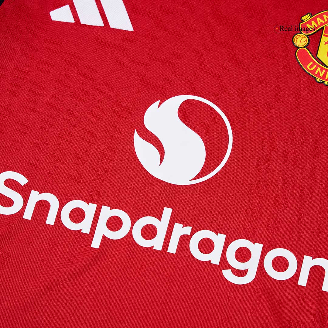 B.FERNANDES #8 Manchester United Mens Home Soccer Jersey 2025/26 Red - Player Version