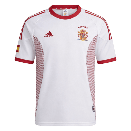 Retro Spain Mens Away Soccer Jersey World Cup 2002 White