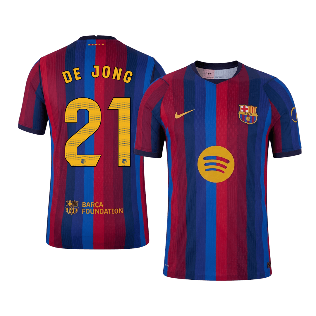 Barcelona Home Soccer Jersey 2026/27 – DE JONG #21 (Player Version)