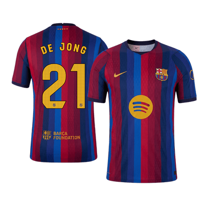 Barcelona Home Soccer Jersey 2026/27 – DE JONG #21 (Player Version)