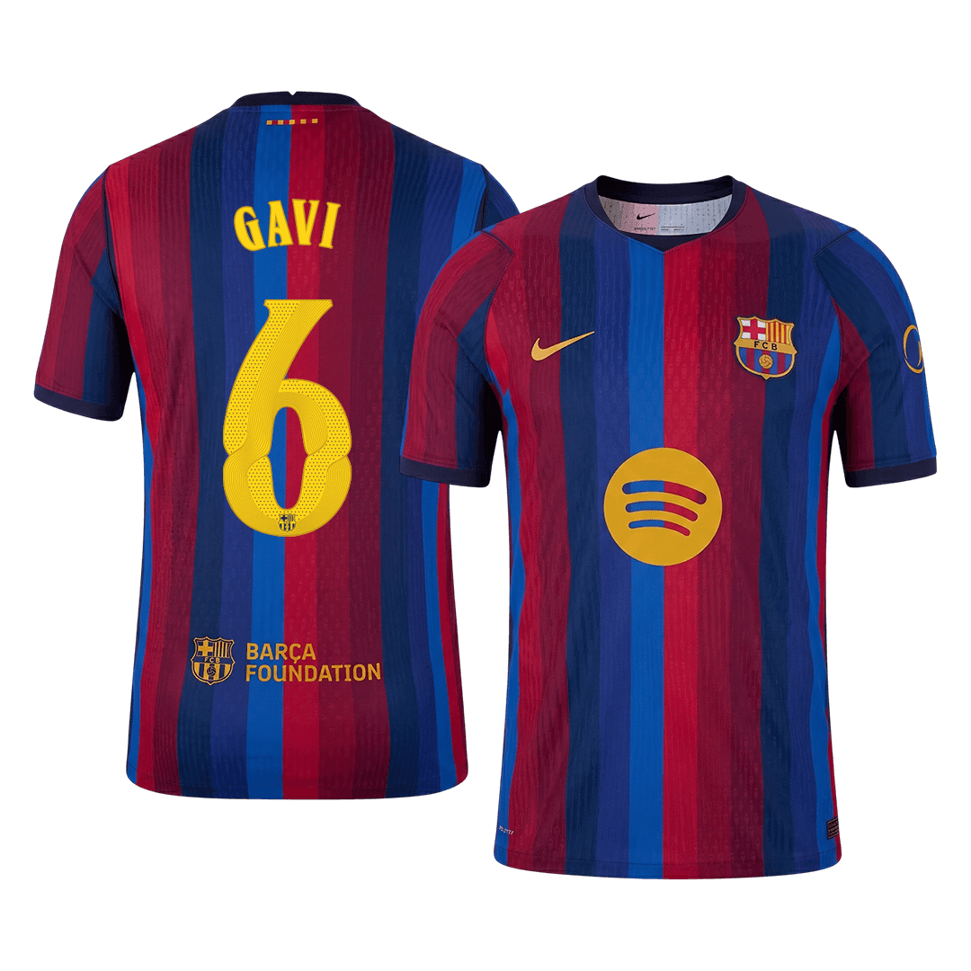 Barcelona Home Soccer Jersey 2026/27 – GAVI #6 – UCL (Player Version)