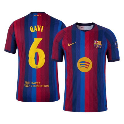 Barcelona Home Soccer Jersey 2026/27 – GAVI #6 – UCL (Player Version)