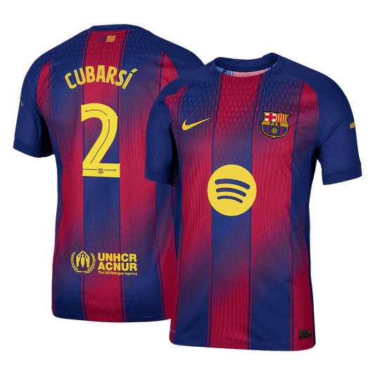 CUBARSÍ #2 Barcelona Mens Home Soccer Jersey UCL 2025/26 Red&Blue - Player Version
