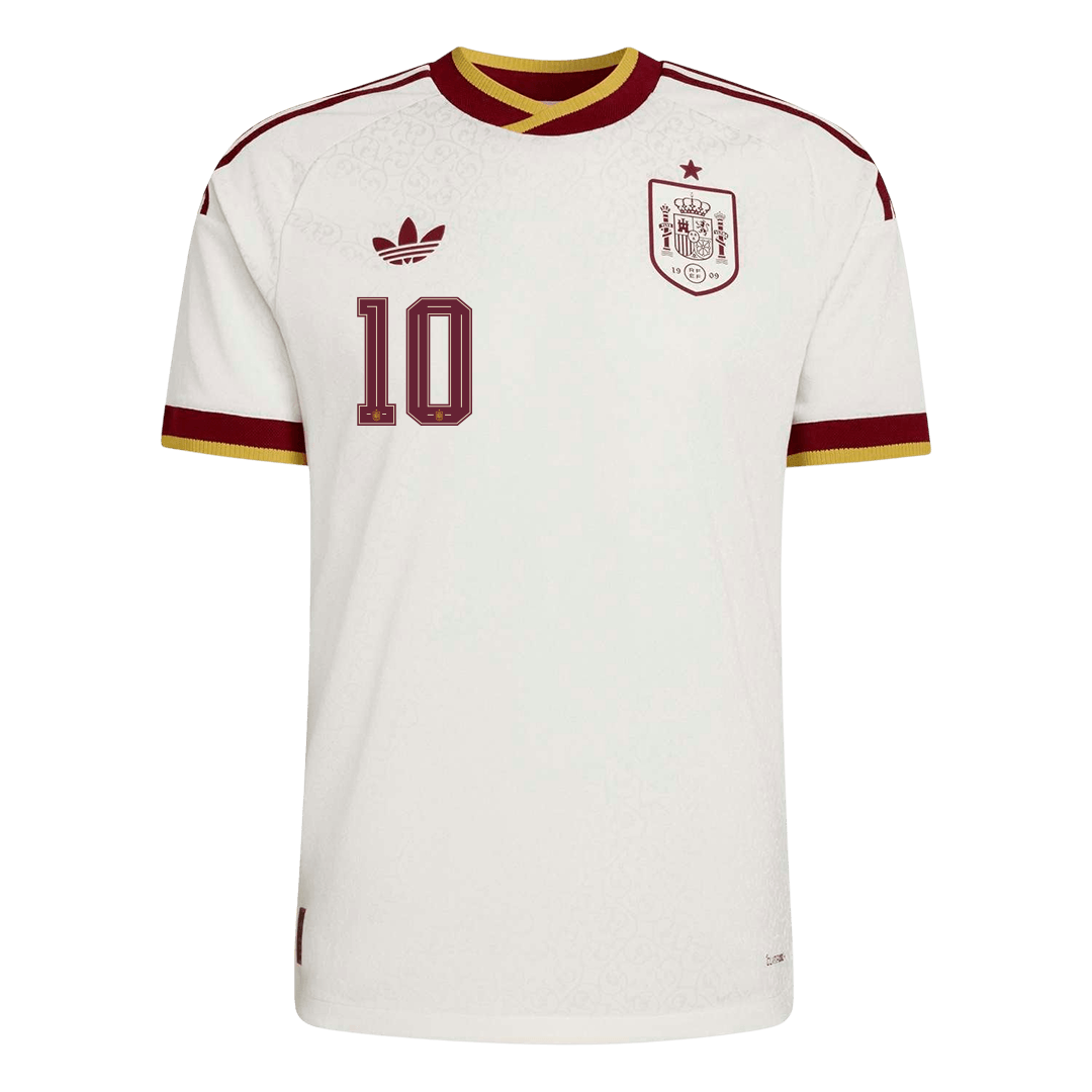 OLMO #10 Spain Mens Away Soccer Jersey World Cup 2026 White - Player Version