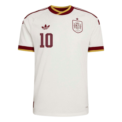 OLMO #10 Spain Mens Away Soccer Jersey World Cup 2026 White - Player Version