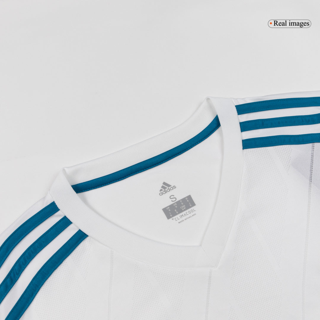 Retro MODRIĆ #10 Real Madrid Mens Home Long Sleeve Soccer Jersey 2017/18 White