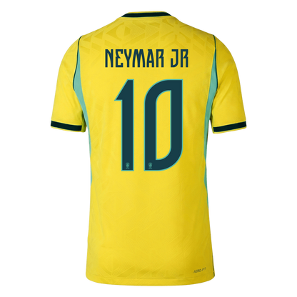 NEYMAR JR #10 Brazil Mens Home Soccer Jersey World Cup 2026 Yellow - Player Version