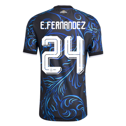 E. FERNANDEZ #24 Argentina Mens Away Soccer Jersey World Cup 2026 Black - Player Version