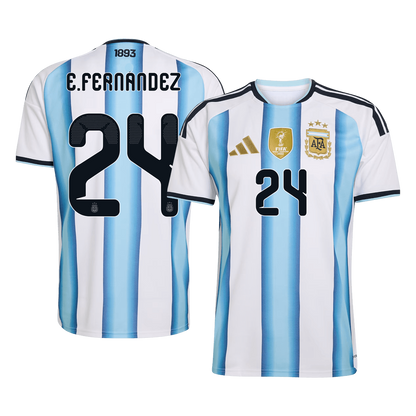 E. FERNANDEZ #24 Argentina Mens Home Soccer Jersey World Cup 2026 Blue&White [PREMIUM]