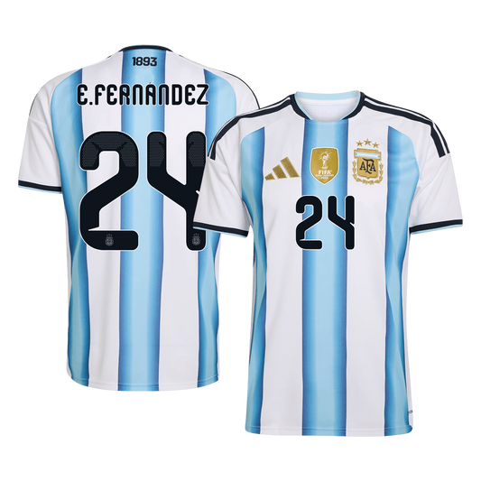 E. FERNANDEZ #24 Argentina Mens Home Soccer Jersey World Cup 2026 Blue&White [PREMIUM]