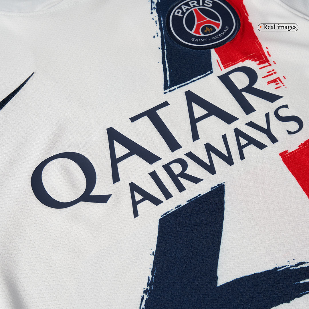 KVARATSKHELIA #7 PSG Mens Away Soccer Jersey 2025/26 White
