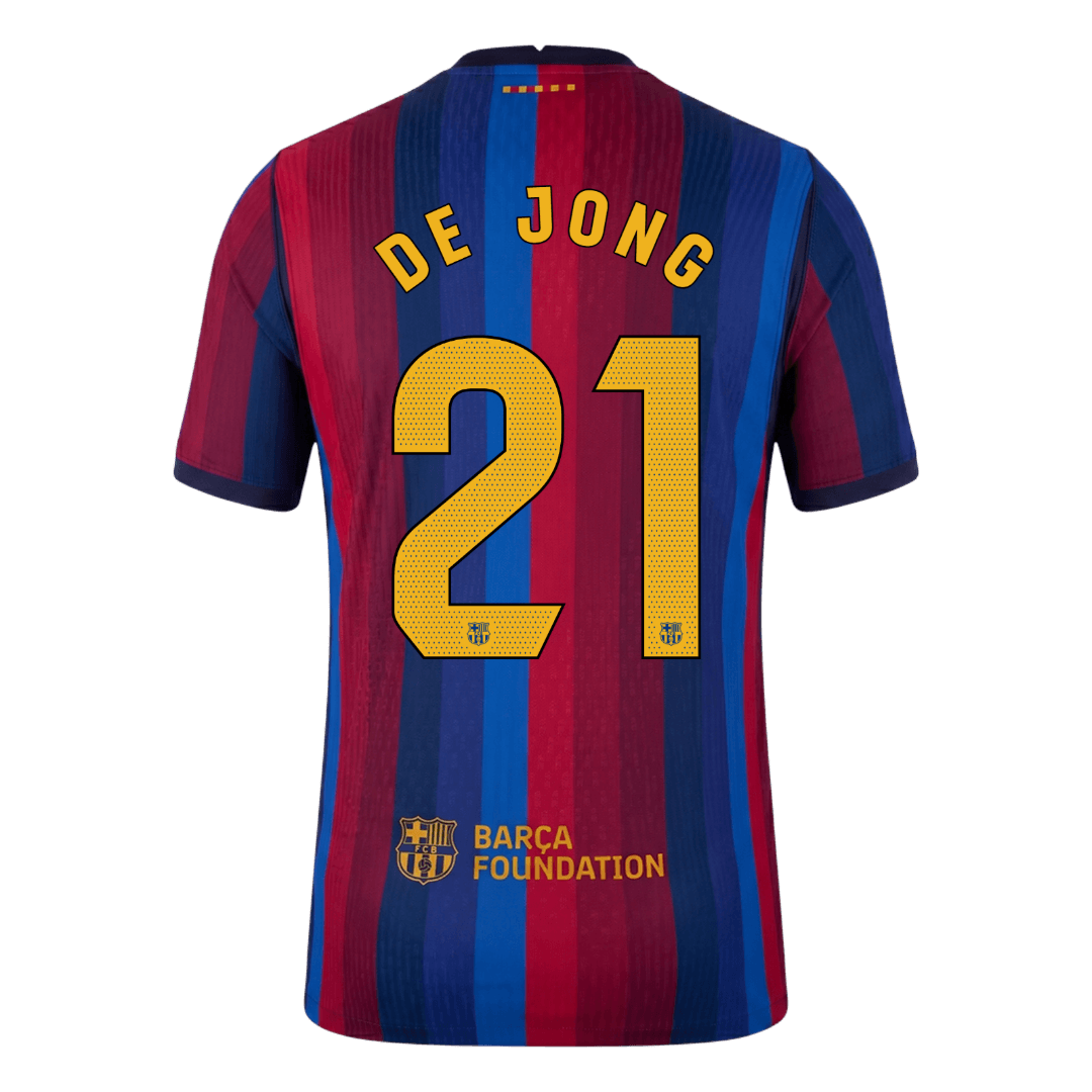 Barcelona Home Soccer Jersey 2026/27 – DE JONG #21 (Player Version)